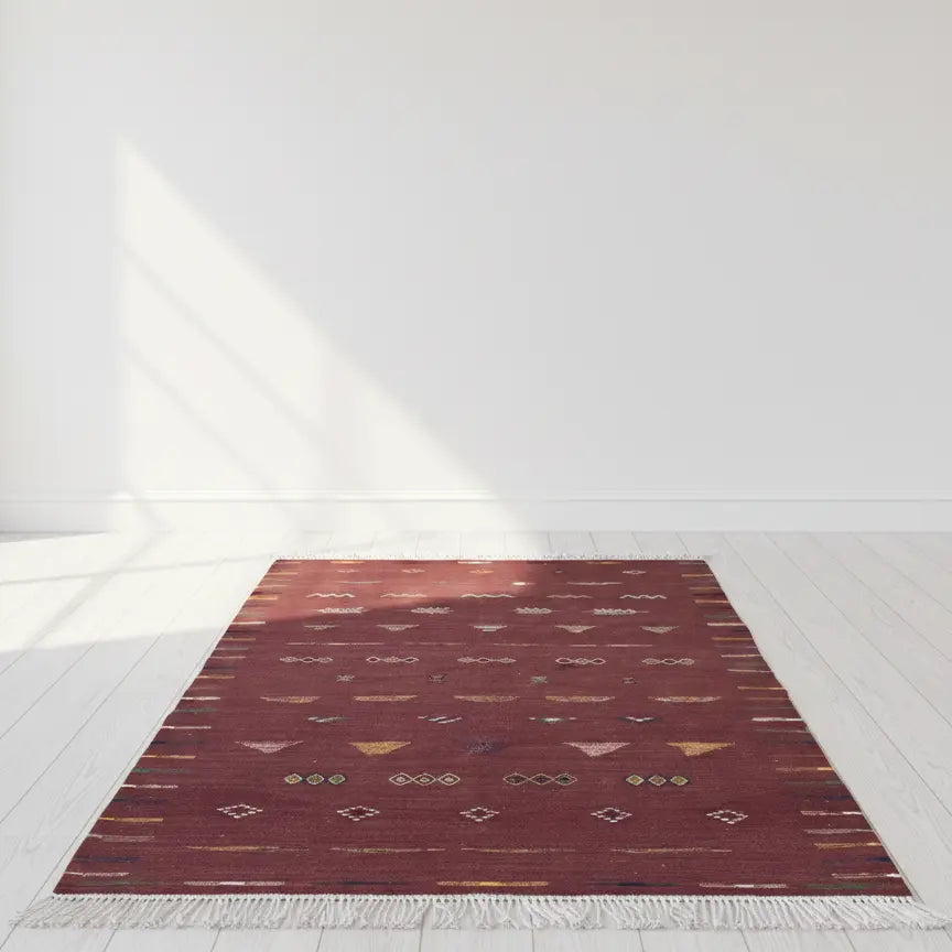 Reddish Brown Moroccan Rug