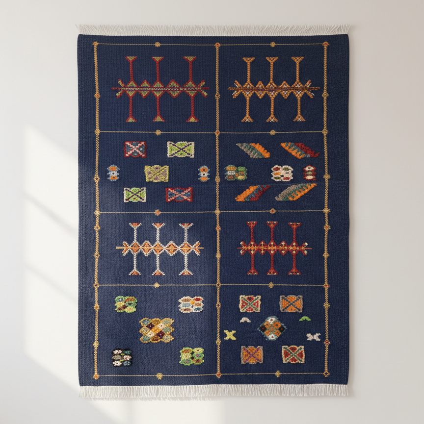 Navy Wool Rug