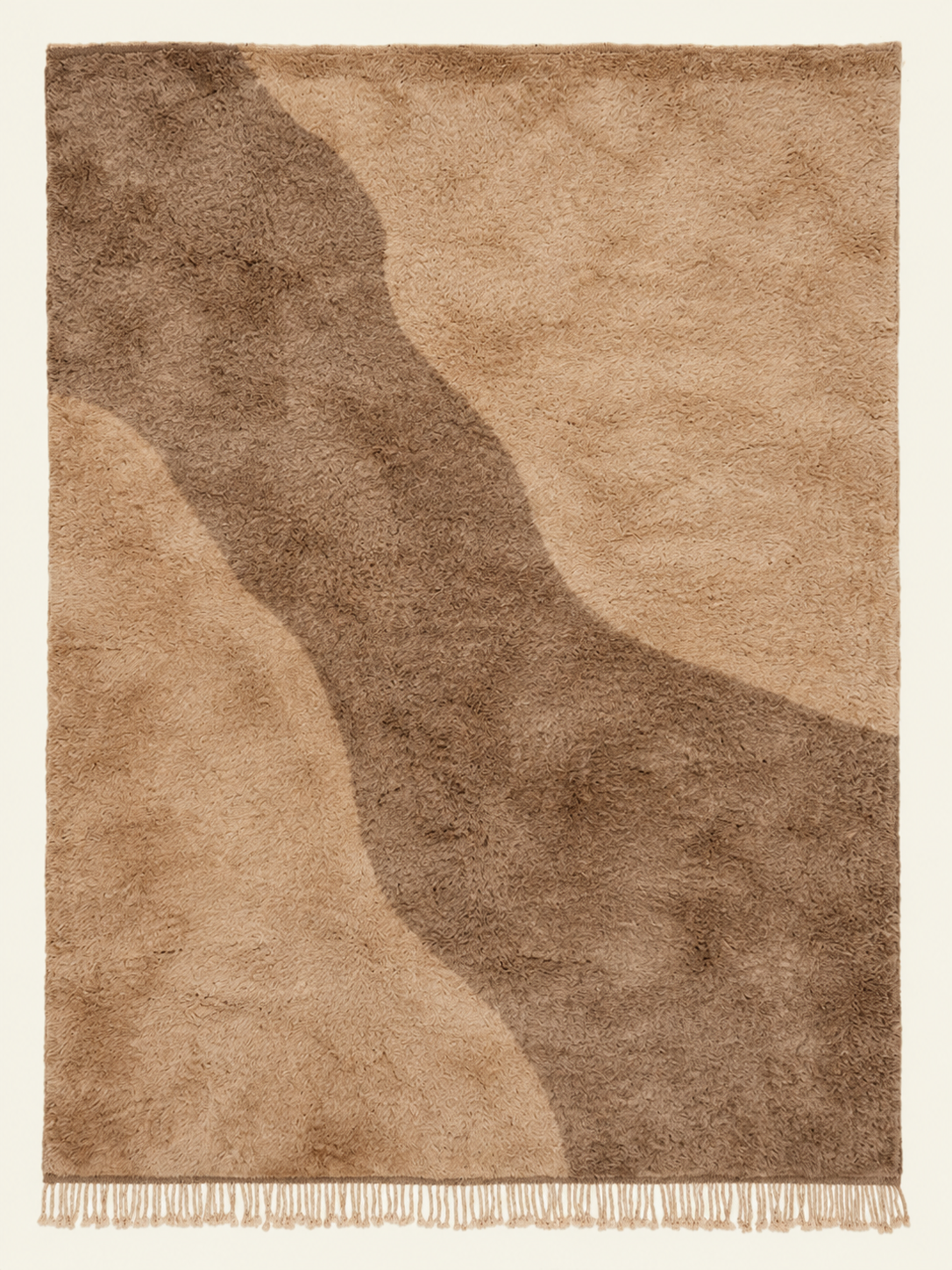 Sable Drift custom Beni Mrirt rug in sand, camel and sable brown, hand-knotted in Morocco