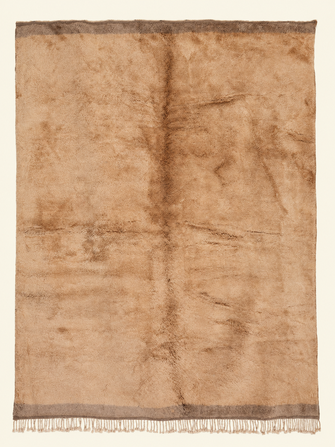 Sand Memory custom Beni Mrirt rug in warm sand, camel and soft taupe, hand-knotted in Morocco