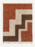 Shared Passage custom Beni Mrirt rug in terracotta, ivory and brown, hand-knotted in Morocco