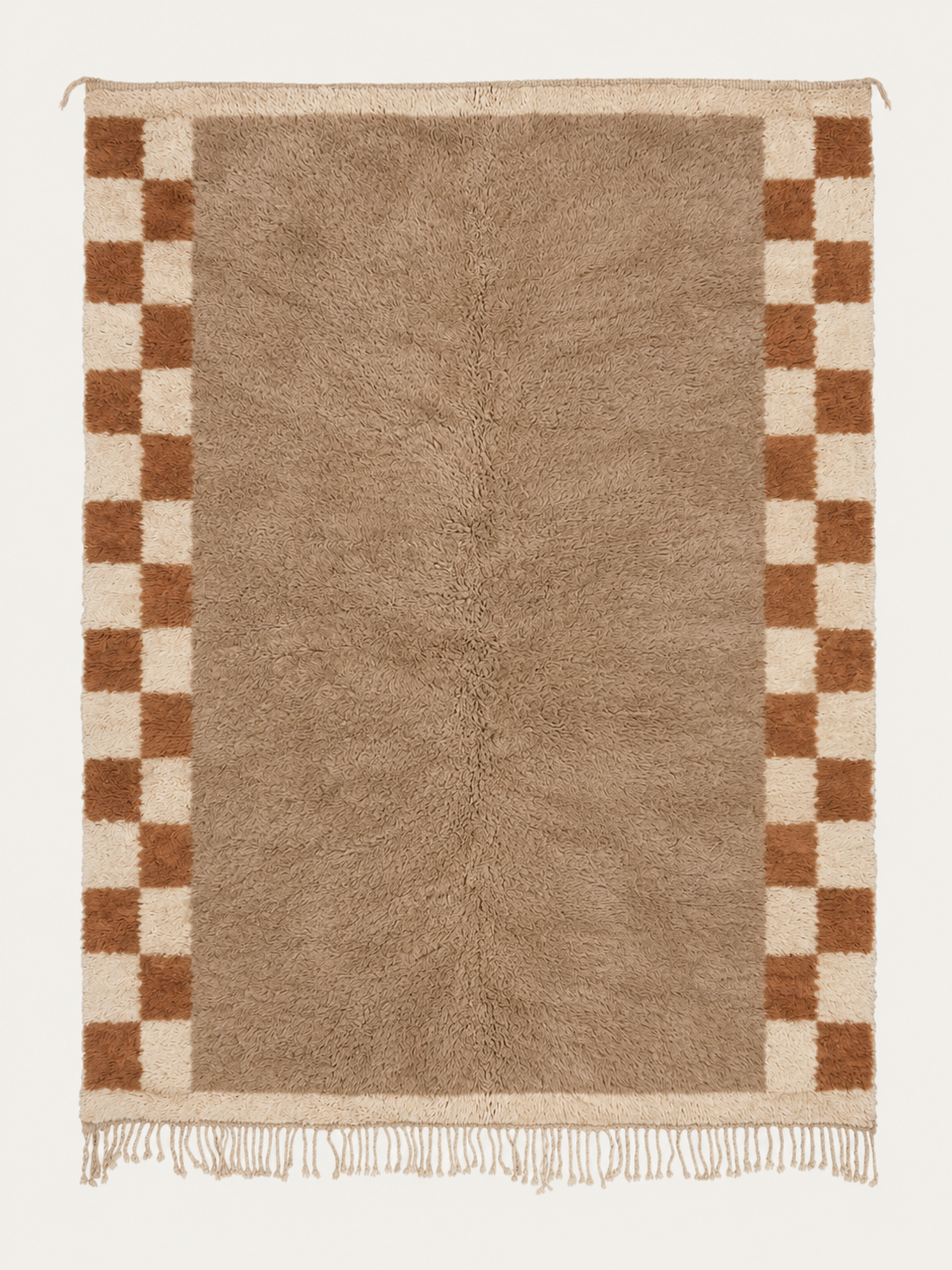 Sienna Frame custom Beni Mrirt rug hand-knotted in Morocco from premium Moroccan wool