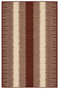 Sienna Frequency custom Moroccan kilim rug with alternating ivory and brown linear fields and a deep sienna centre