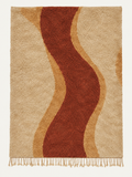 Terracotta Flow custom Beni Mrirt rug in warm ivory, camel and terracotta, hand-knotted in Morocco