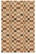 Terracotta Sequence custom Moroccan kilim rug with warm terracotta, brown and natural woven sections