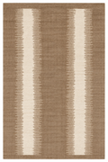 Twin Passage custom Moroccan kilim rug with two ivory vertical fields on a warm taupe woven ground