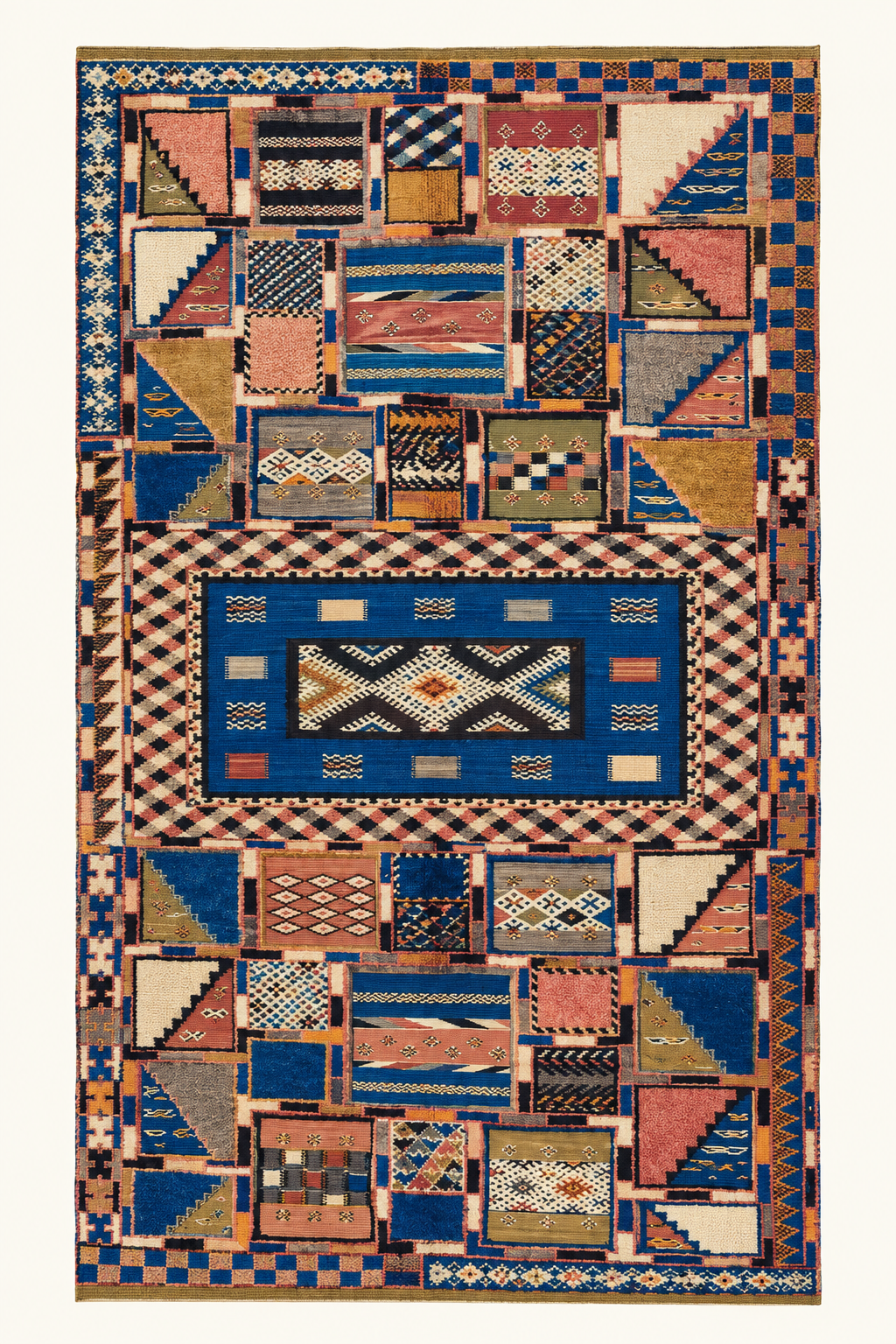 Woven Strata custom Taznakht rug in traditional Glaoui mixed-weave construction, handwoven in Morocco